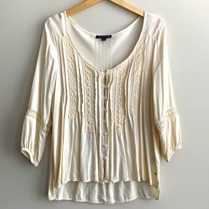 Oversized American Eagle Antique White Blouse Top